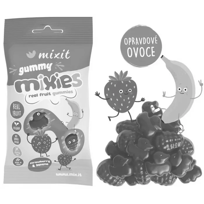 Mixit Bonbony Gummy Mixies jahoda + banán 35 g